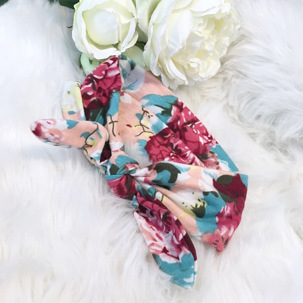 NWT floral jersey tied head band - Picture 2 of 2